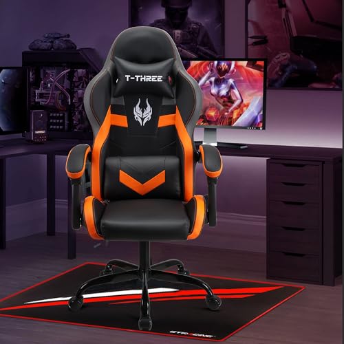 T-THREE Ergonomic High-Back Mesh Gaming Chair with Lumbar Support - White
