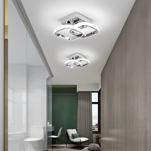 EIDISUNY Modern Square LED Ceiling Light – 22W Cool White Flush Mount
