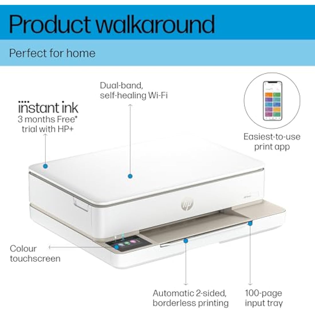 HP Envy 6120e All-in-One Wireless Photo Printer – Print, Scan, Copy