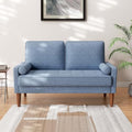Vesgantti 2 Seater Blue Linen Love Seat – Modern Small Sofa Couch