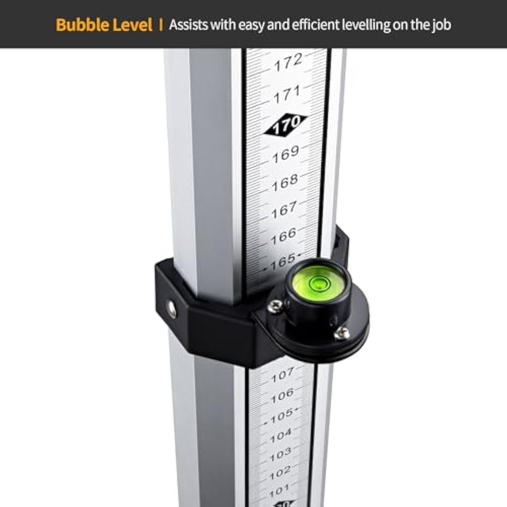 Firecore 5m Telescopic Levelling Staff – Heavy Duty Aluminium Metric Rod