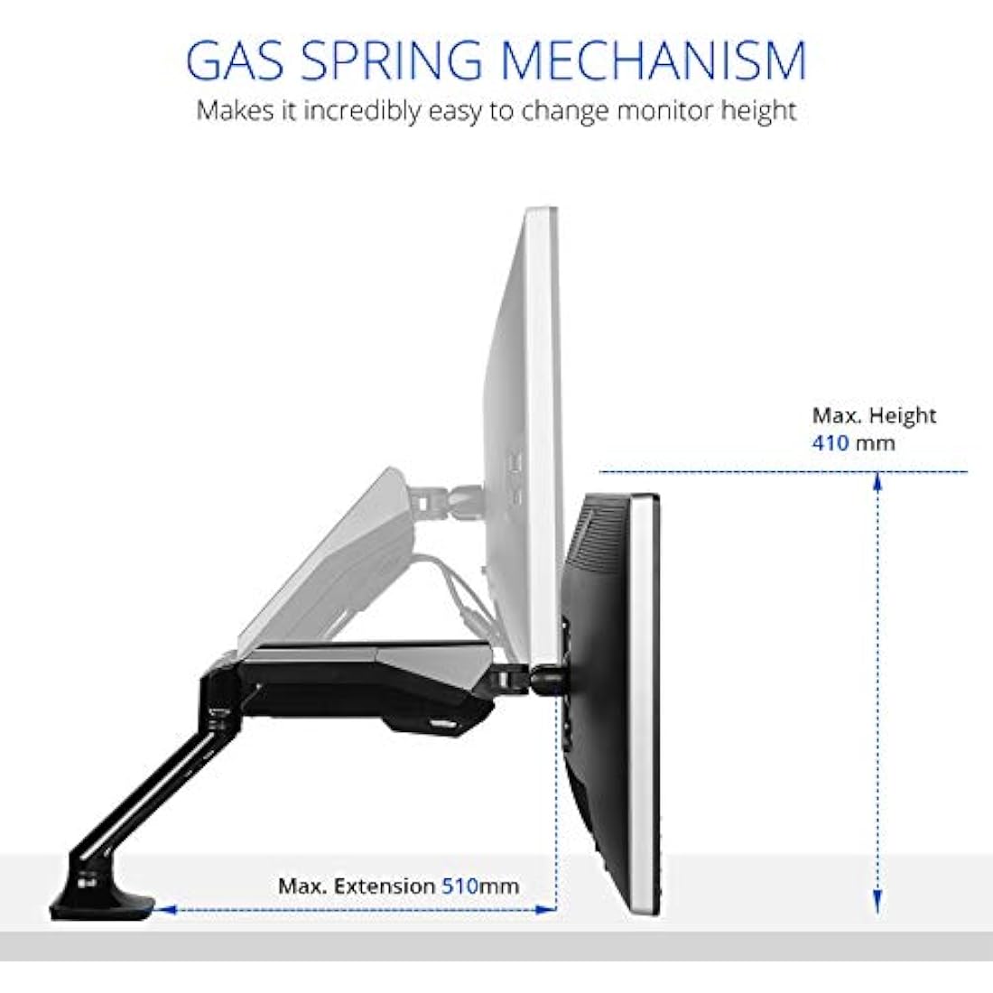FLEXIMOUNTS F6 Gas Spring Monitor Mount for 10-30 inch LCD Screens