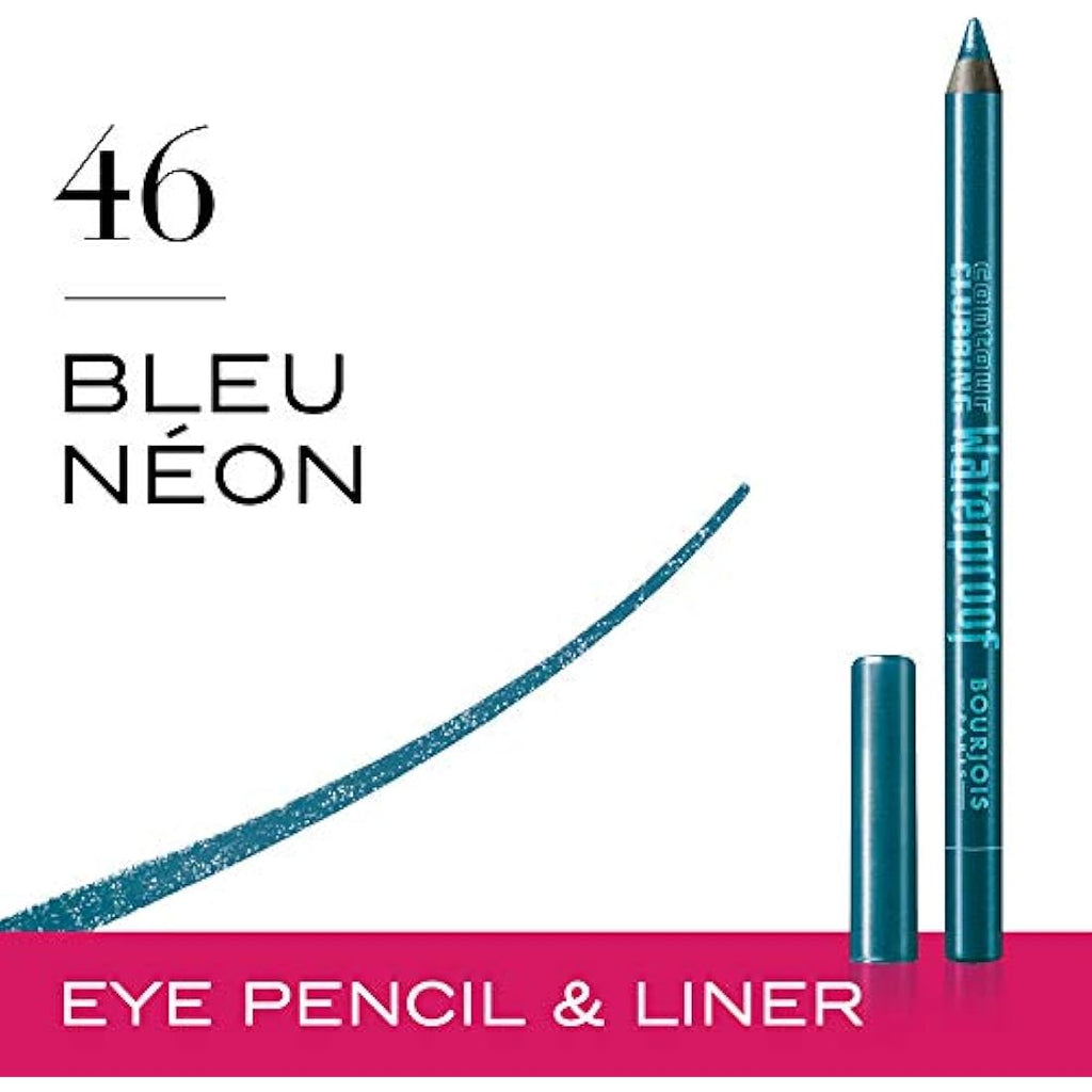 Bourjois Contour Clubbing Waterproof Eye Pencil – 46 Bleu Néon, 1.2g