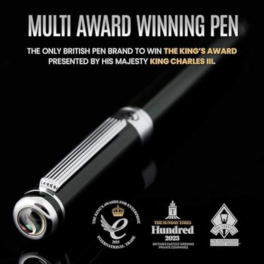 Scriveiner Luxury Rollerball Pen – Black & Green with Chrome Trim
