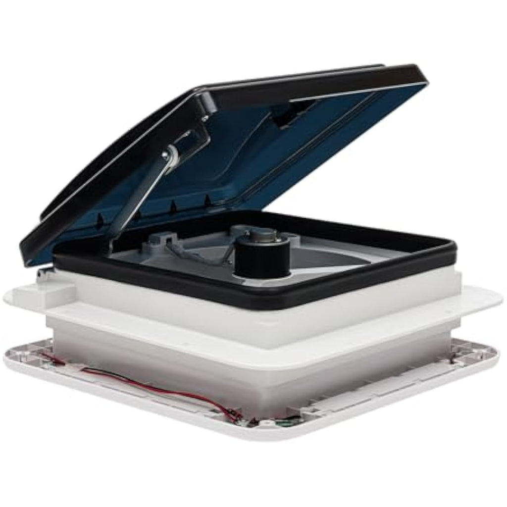 12V RV Roof Vent Fan – 6-Speed Camper Skylight with LED