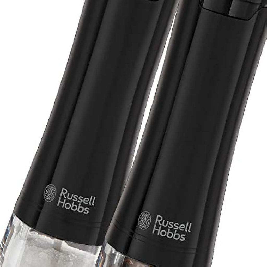 Russell Hobbs Electric Salt and Pepper Mill Set – Black Stainless Steel