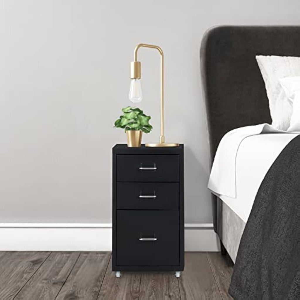 BTGGG 3-Drawer Metal Filing Cabinet – Rolling Under Desk Office Storage