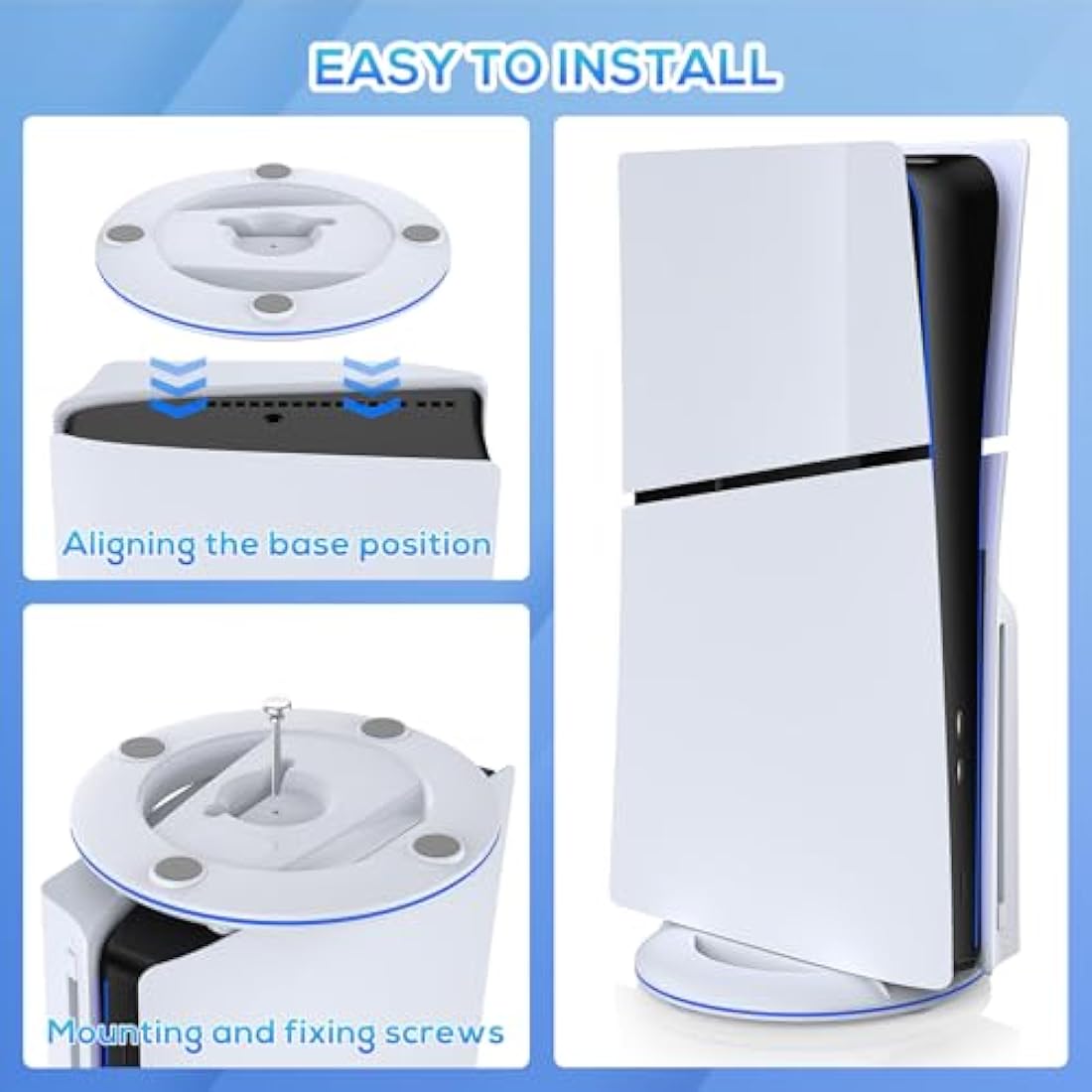 Auarte Vertical Stand for PS5 Slim Console – Sturdy Base Holder