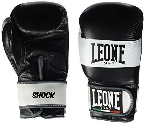 Leone 1947 Shock Boxing Gloves – Black Leather Sparring Gear – 14 oz