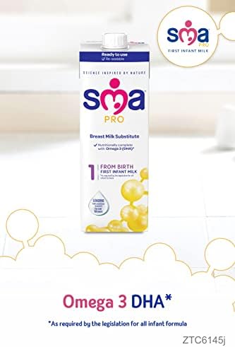SMA PRO First Infant Baby Milk | Ready to Use Liquid Formula - 6 x 1L