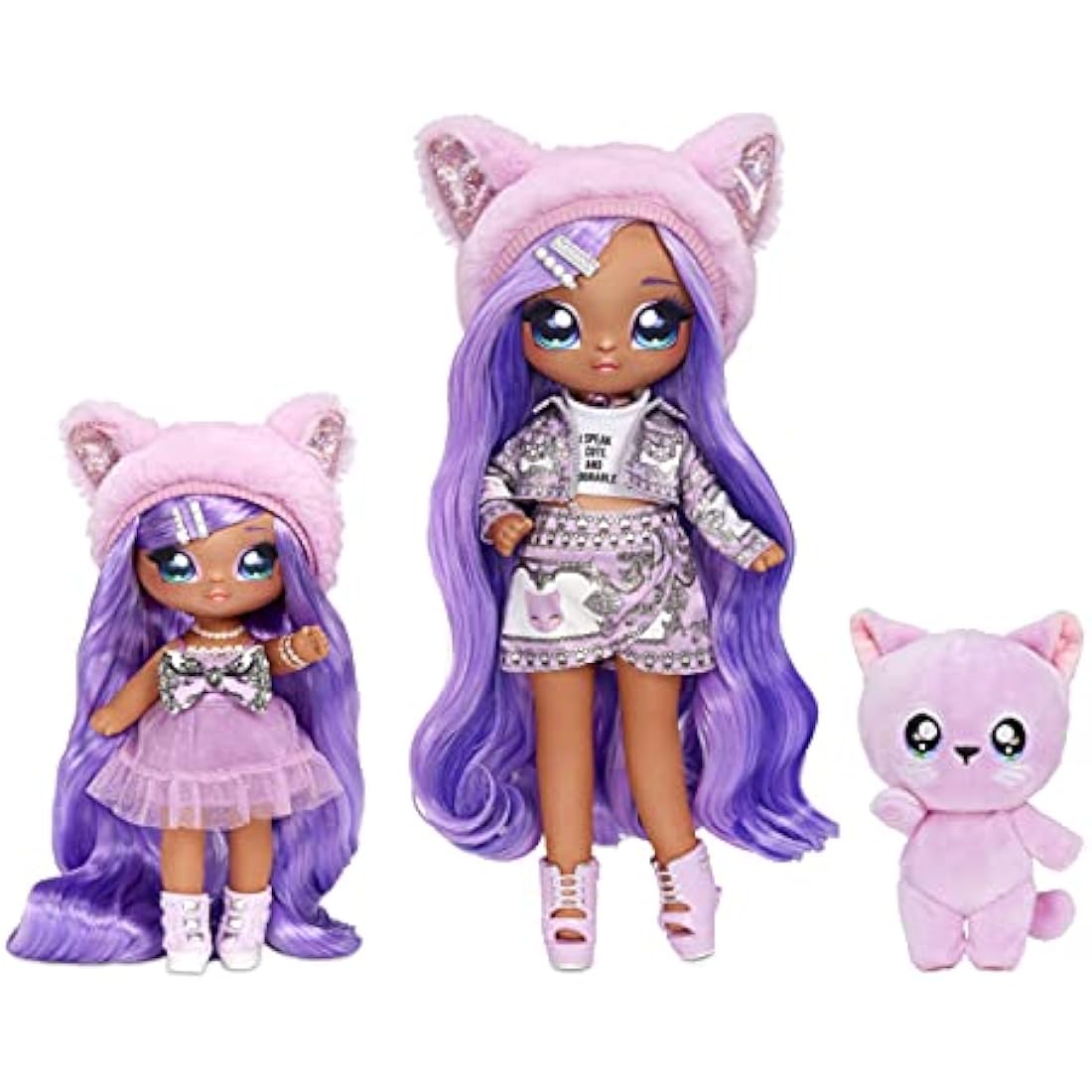 Na Na Na Surprise Lavender Kitty Family Doll Set with Plush Pet