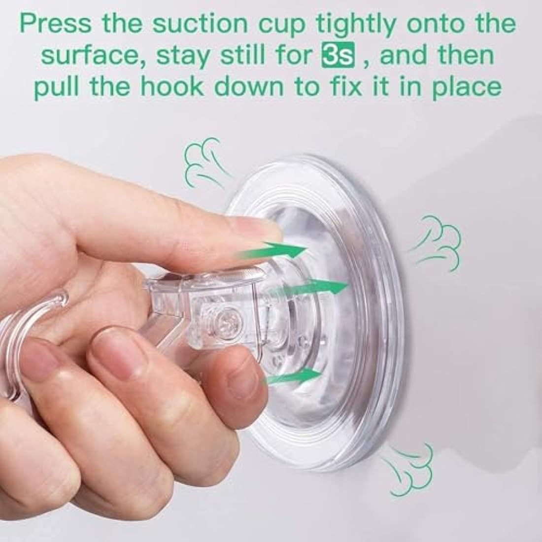 Jolof Store Heavy Duty Suction Hooks – Clear Reusable Vacuum Hangers, 2 Pack