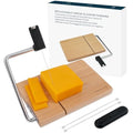 KITCHENDAO Beech Wood Cheese Slicer with Adjustable Wire and 2 Spares