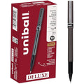 Uni-ball Deluxe Rollerball Pen - Micro Point, Black Waterproof Ink, 12-Pack
