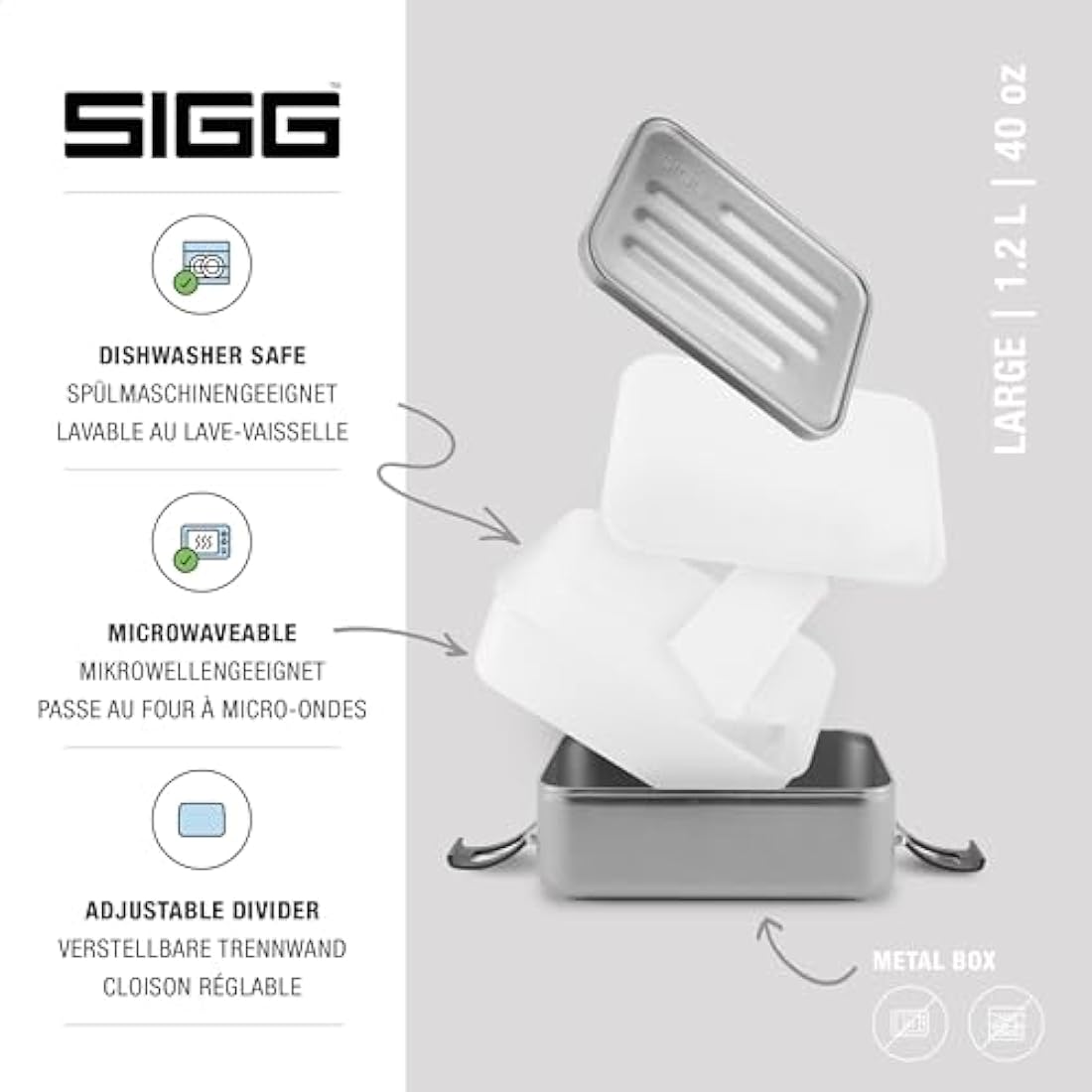 SIGG Aluminium Plus Lunch Box – Microwavable Leakproof Food Container