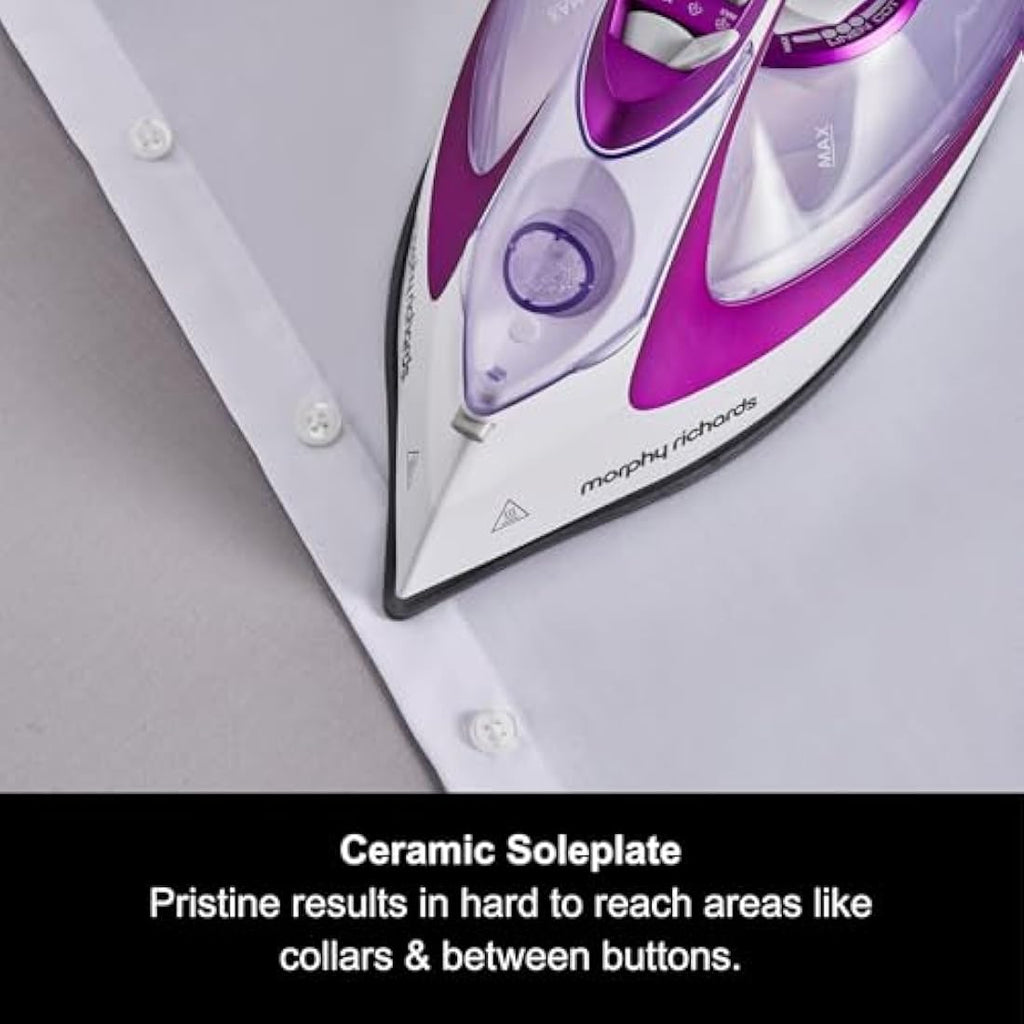 Morphy Richards TurboGlide Steam Iron – 2800W Ceramic Soleplate, Purple