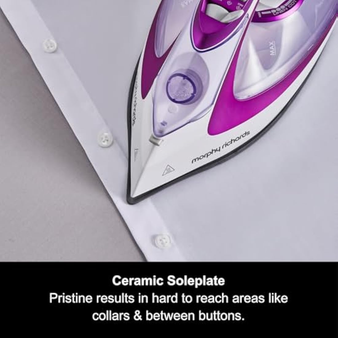 Morphy Richards TurboGlide Steam Iron – 2800W Ceramic Soleplate, Purple