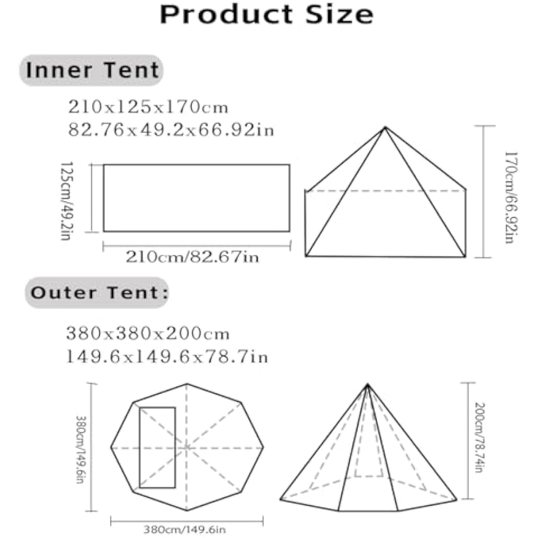 Top Lander 4-Season Hot Tent with Stove Jack – 210D Oxford Teepee