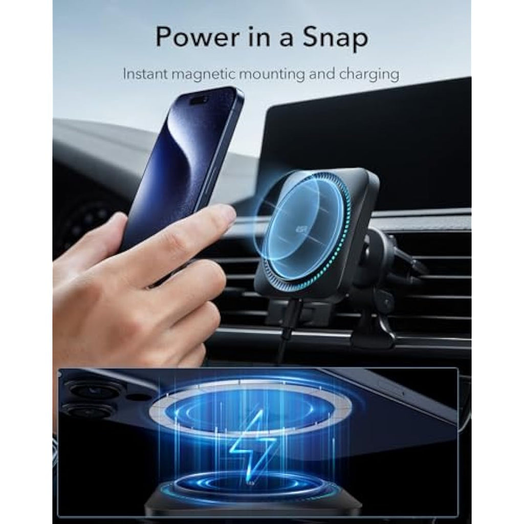 ESR MagSafe Car Mount Charger with CryoBoost Cooling for iPhone 16/15/14