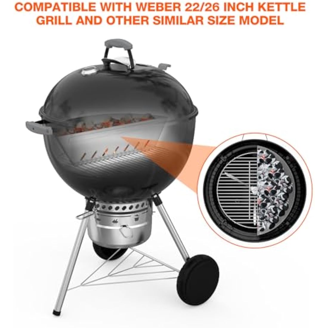 Onlyfire Stainless Steel BBQ Charcoal Basket for 22/26" Kettle Grills