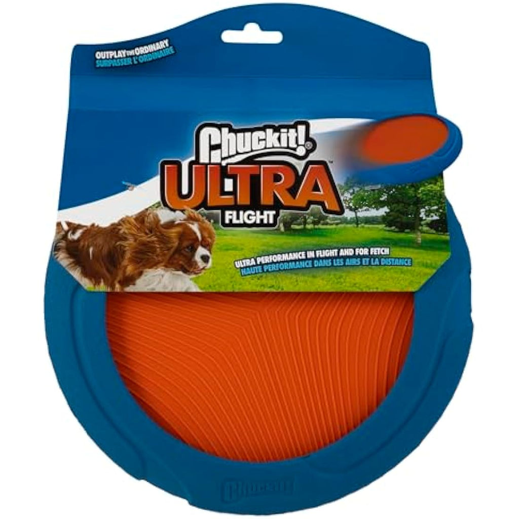 Chuckit! Ultra Flight Rubber Dog Frisbee – Durable Interactive Fetch Toy