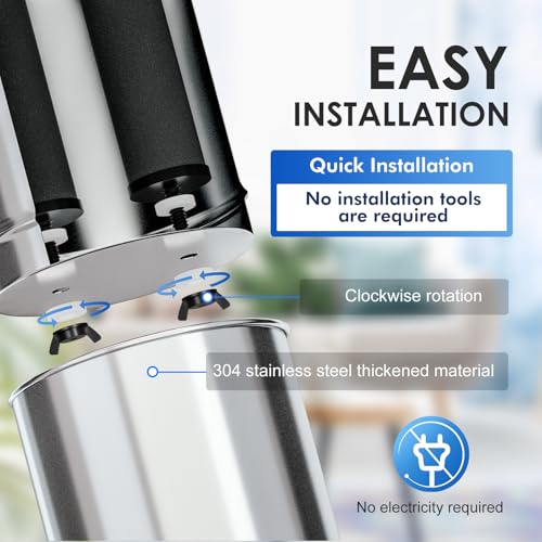 Purewell 8.5L Gravity Water Filter - Stainless Steel with Fluoride Filters