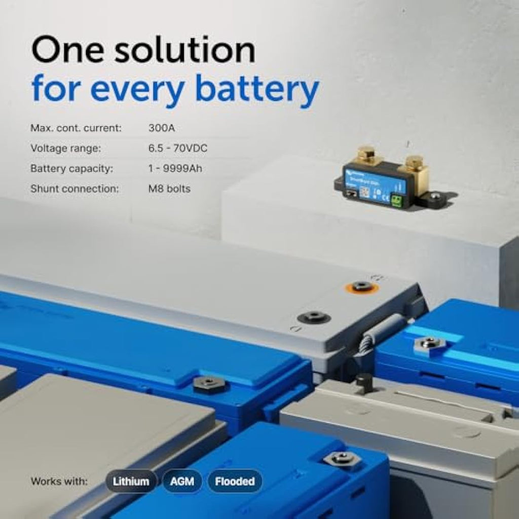 Victron Energy SmartShunt 300A Battery Monitor with Bluetooth | 6.5V-70V