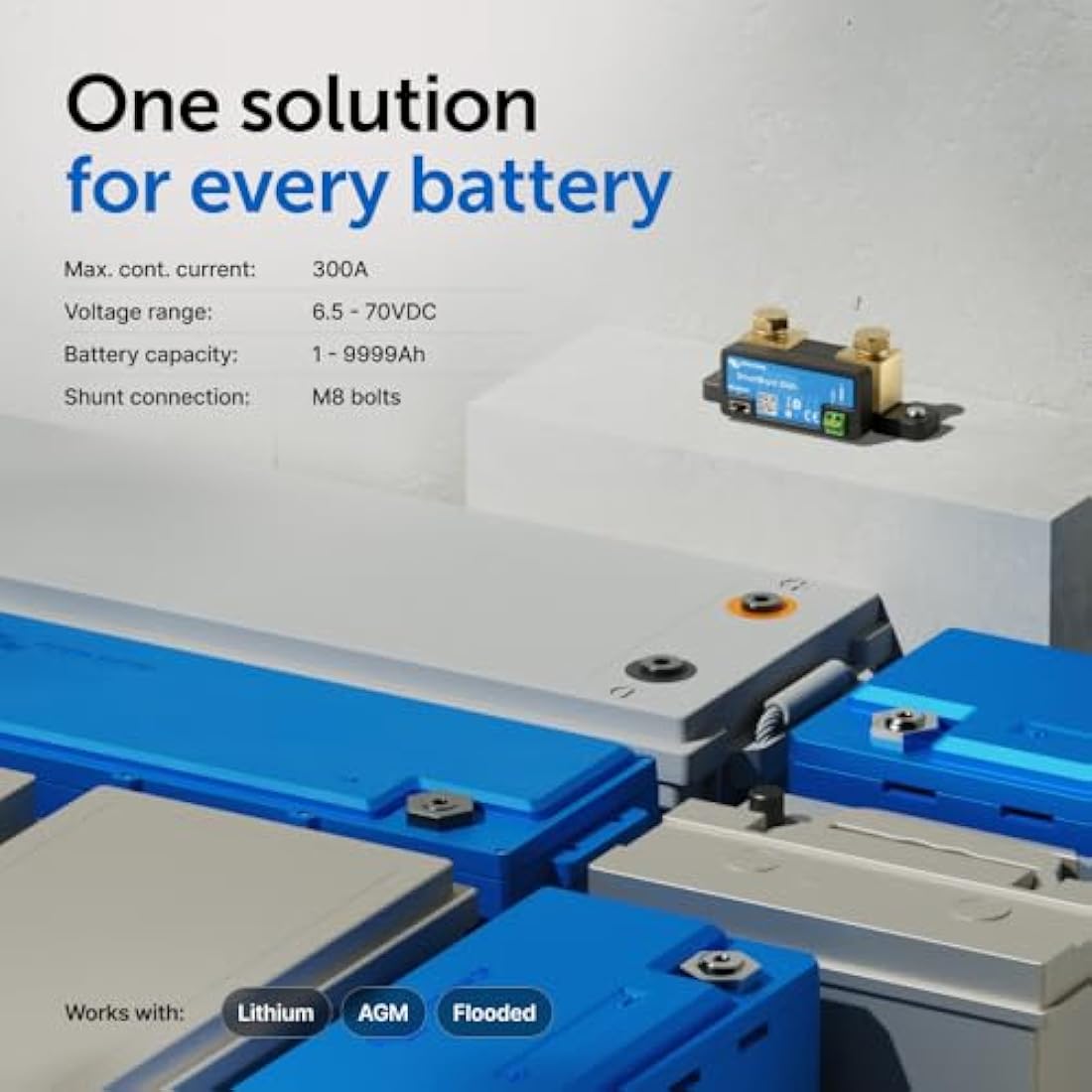 Victron Energy SmartShunt 300A Battery Monitor with Bluetooth | 6.5V-70V