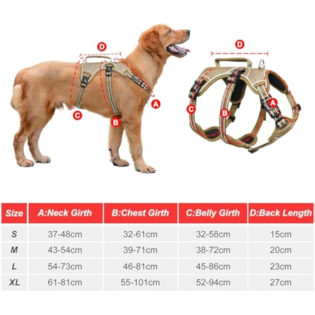Jolof Store Escape Proof Dog Harness – No Pull Reflective Vest, Brown