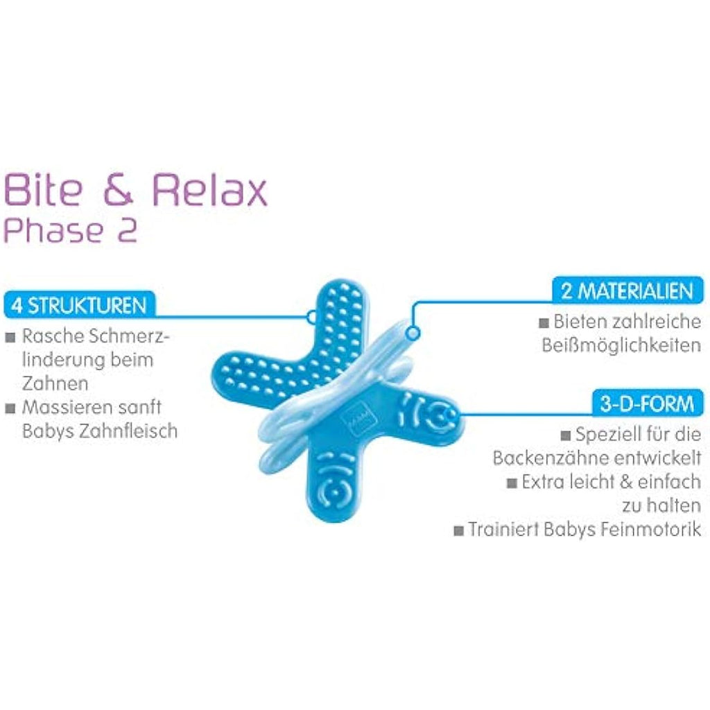 MAM Baby Teether Set – Phase 1 & 2 Teething Rings for Pain Relief, Blue