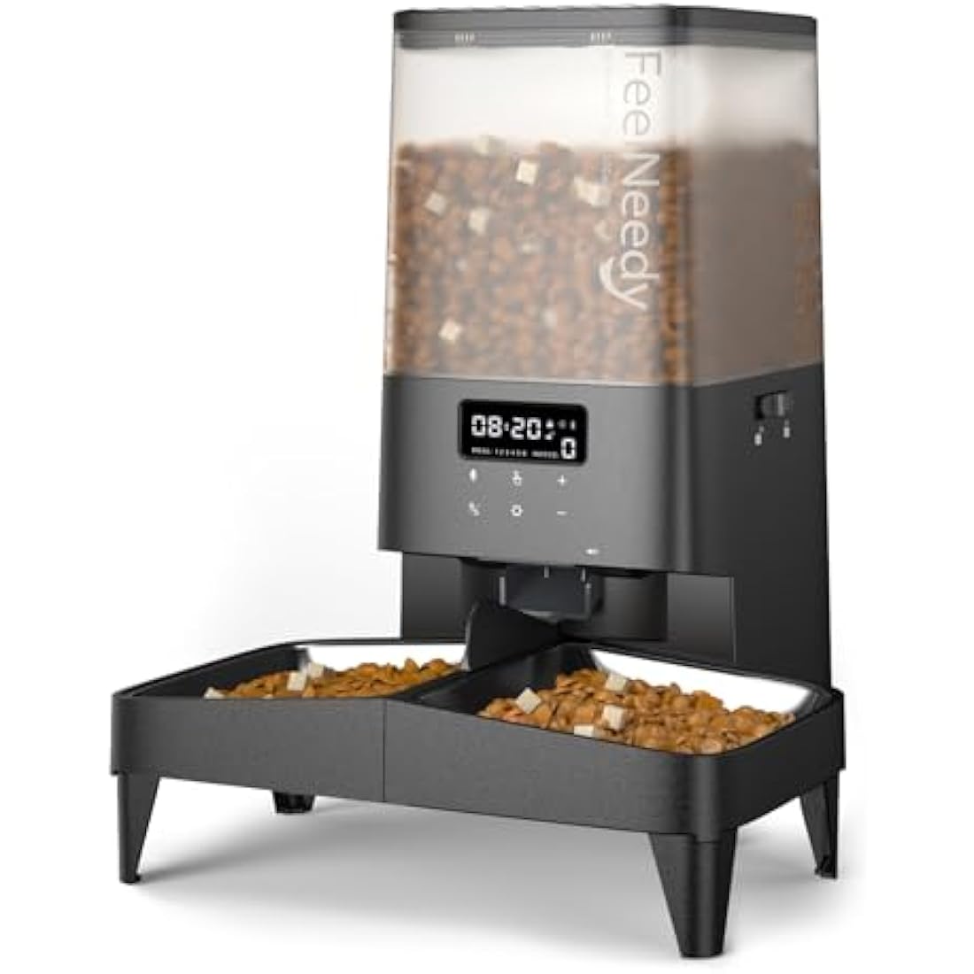 FEELNEEDY 5L Automatic Cat Feeder | Dual Bowls & 10s Voice Recorder