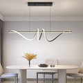 Mikeru 120cm Modern LED Pendant Light | Dimmable Black Spiral Chandelier