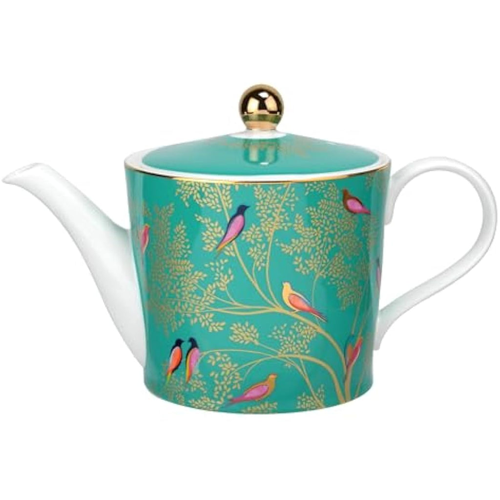 Sara Miller Portmeirion Chelsea Ceramic Teapot - Green & Gold, 1L