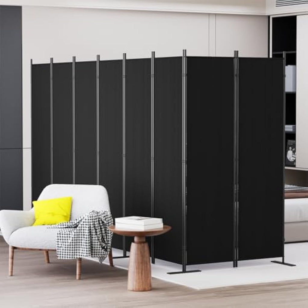 C-Hopetree 8-Panel Room Divider | 180cm Folding Privacy Screen - Black