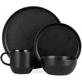 Barbary & Oak Luna 16 Piece Stoneware Dinnerware Set | Matte Black