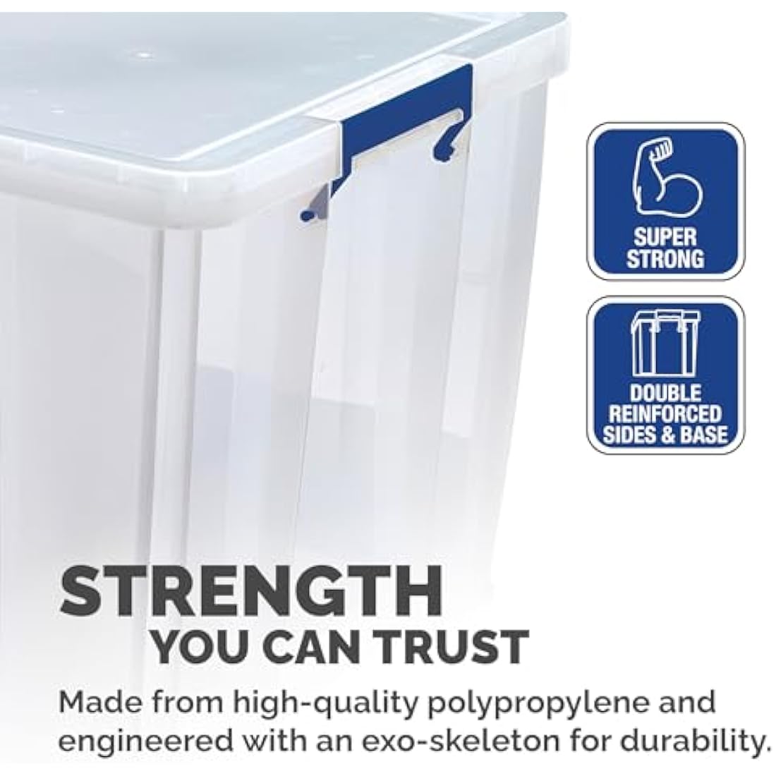 Bankers Box ProStore 70L Stackable Plastic Storage Box with Lid | Clear