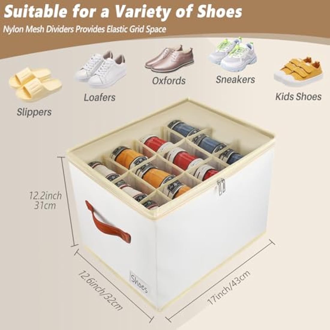 Patinao 2-Pack Shoe Storage Box Organiser – 24 Cell Stackable Closet Bin