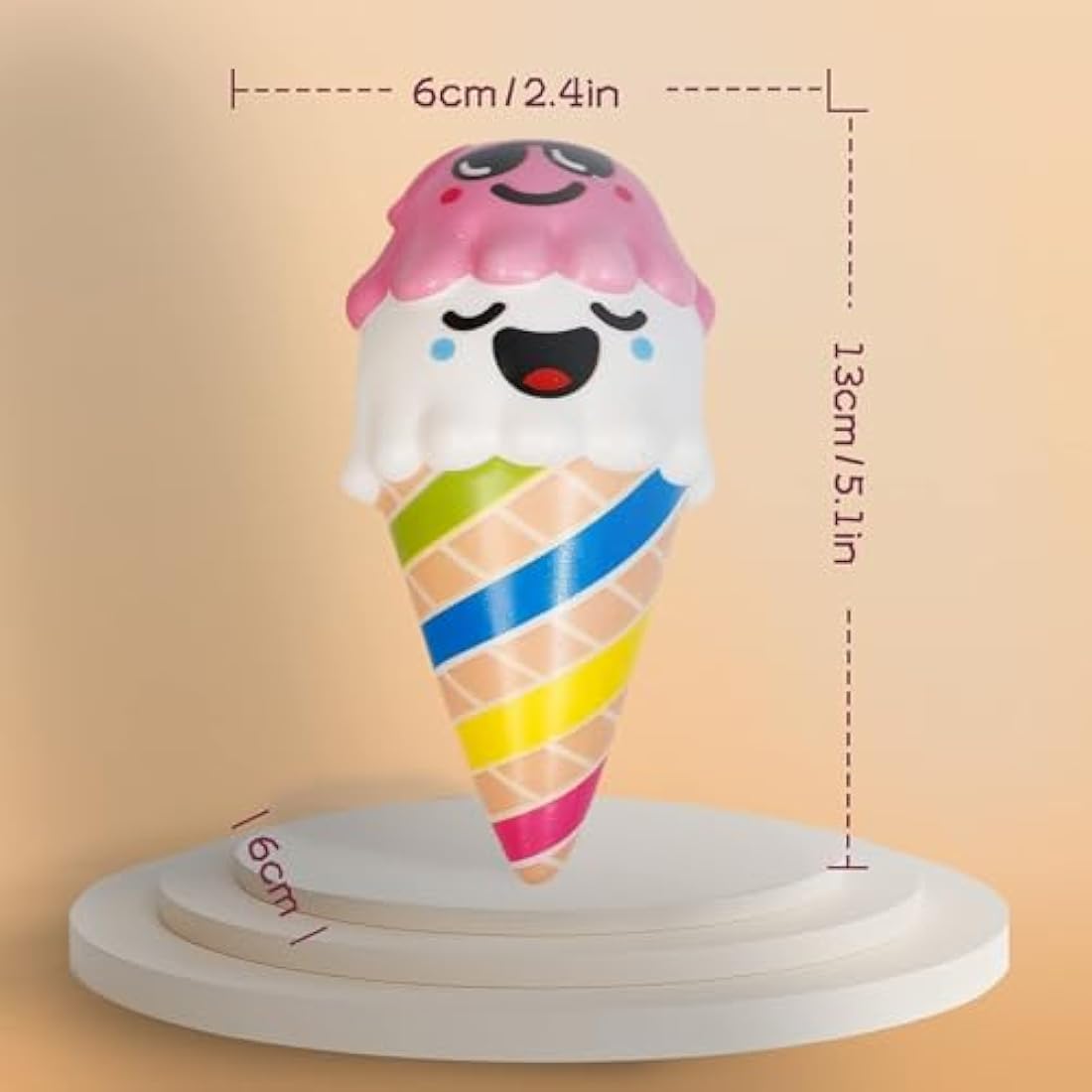 Anboor Ice Cream Squishies – 2 Pcs Slow Rising Kawaii Sensory Toys