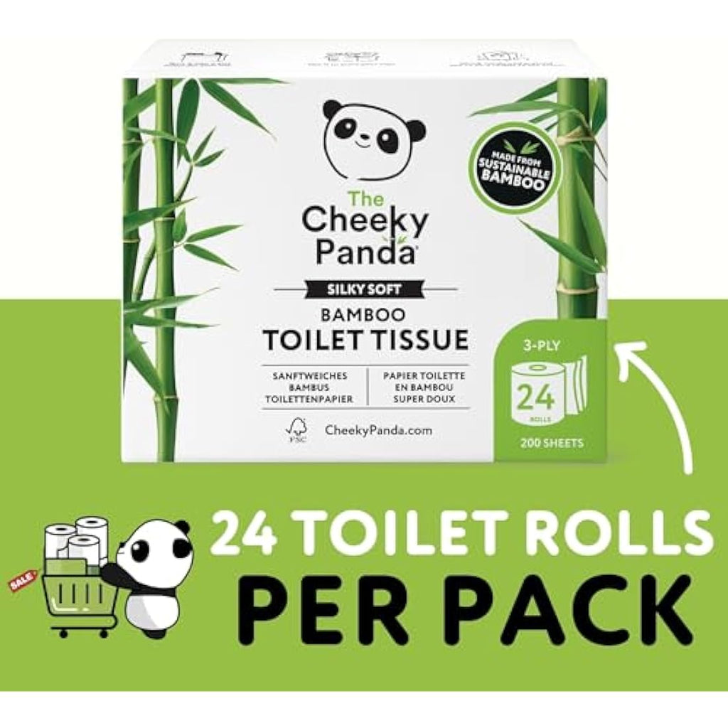 The Cheeky Panda Bamboo Toilet Rolls | 24 Pack | 3 Ply Plastic Free