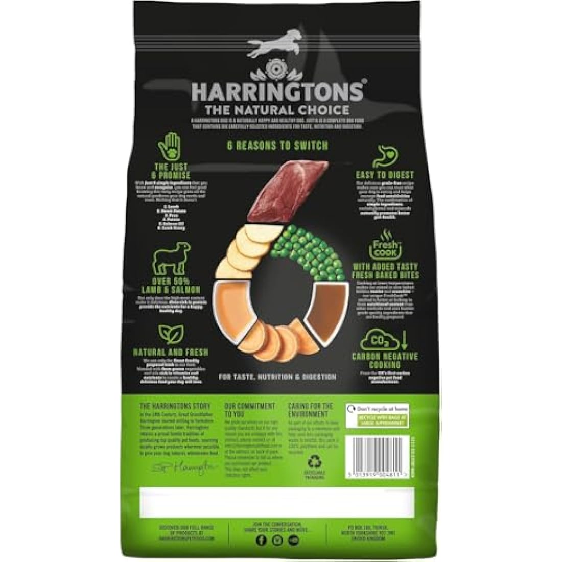 Harringtons Just 6 Grain Free Lamb & Veg Dog Food - 2kg (Pack of 4)