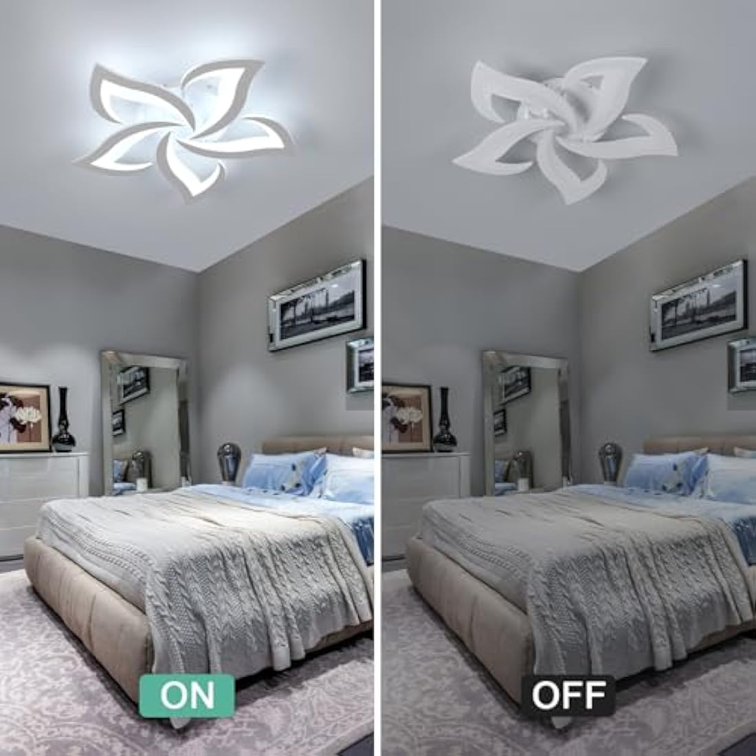 Dorlink 60W LED Flower Ceiling Light – Modern 5-Light Acrylic Fixture