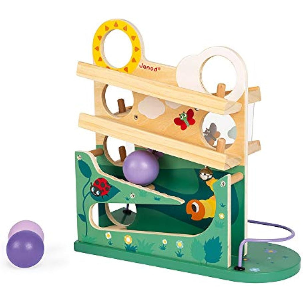 Janod Wooden Caterpillar Ball Track – Toddler Sensory & Motor Toy