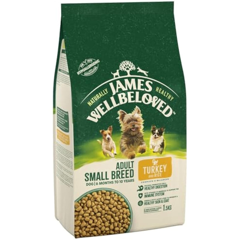 James Wellbeloved Adult Small Breed Turkey & Rice Dog Food - 1.5kg