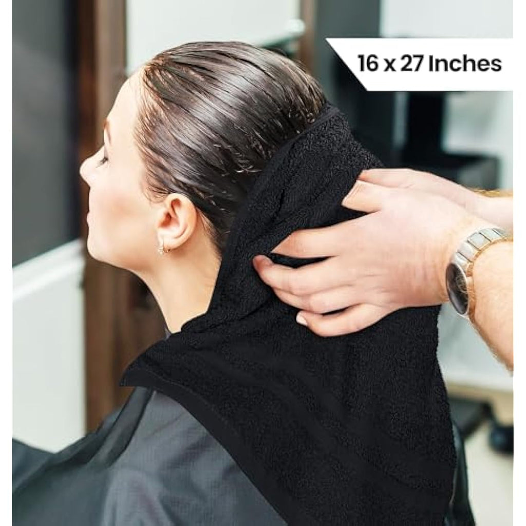 Utopia Towels Bleach Proof Cotton Salon Towels - 24 Pack, Black