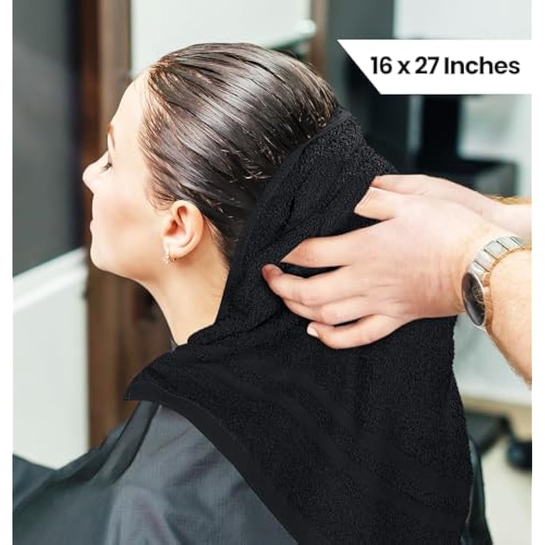 Utopia Towels Bleach Proof Cotton Salon Towels - 24 Pack, Black