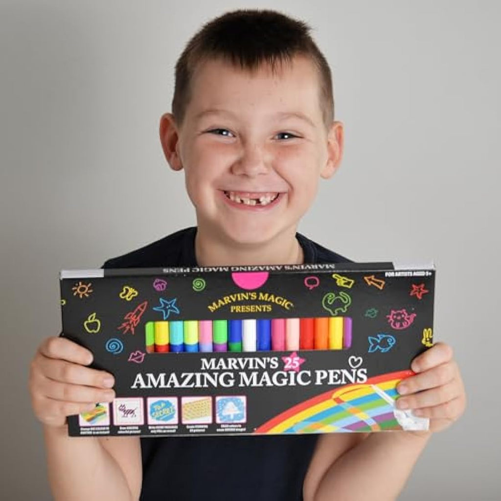 Marvin's Magic Art Bundle – Sketchbook, Colouring Book & 25 Magic Pens