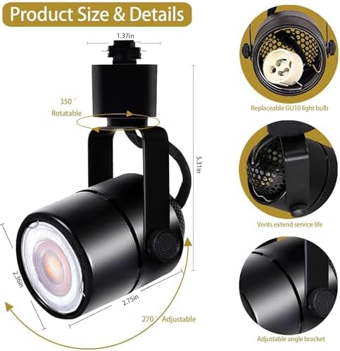 Bravsekai 6-Light LED Track Lighting Kit | Dimmable GU10 Natural White