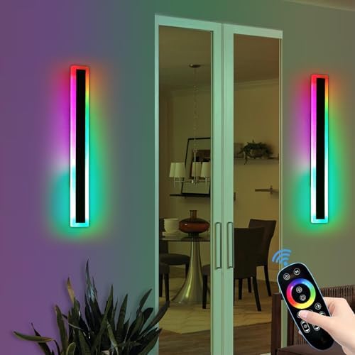Mikeru RGB Outdoor Wall Lights – 80CM Modern LED Waterproof Sconce 2-Pack