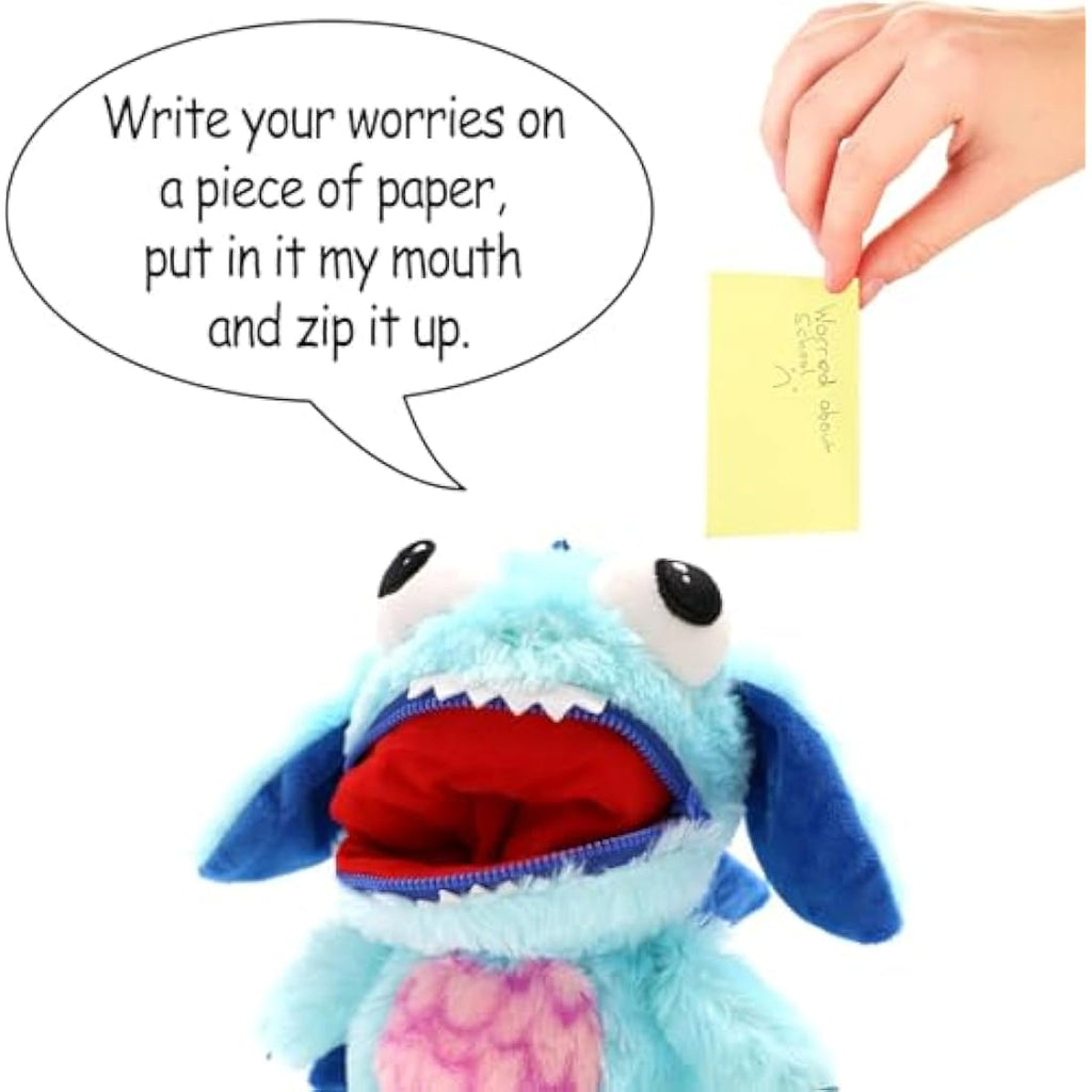 Worry Yummy Marvin Monster – 28cm Blue Anxiety Relief Plush Toy for Kids