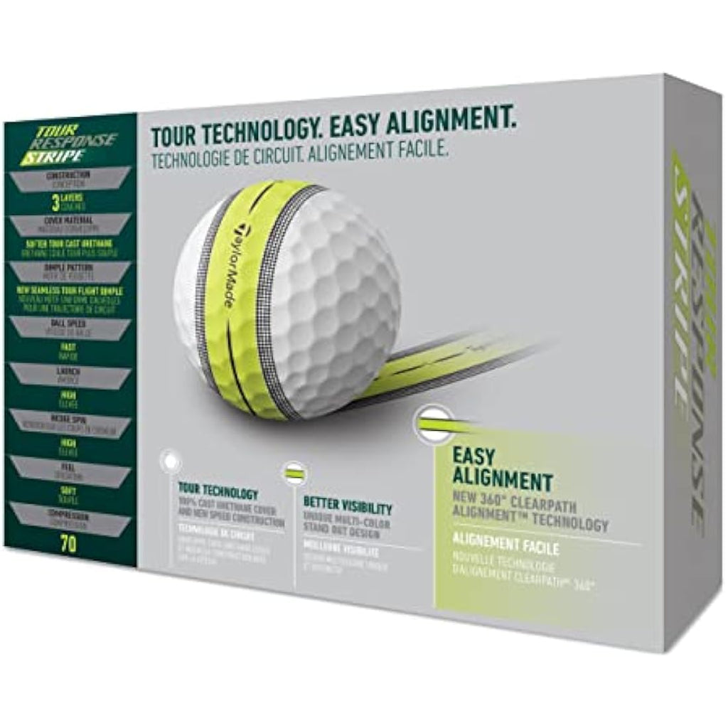 TaylorMade Tour Response Stripe Golf Balls – Soft Urethane Multi-Color